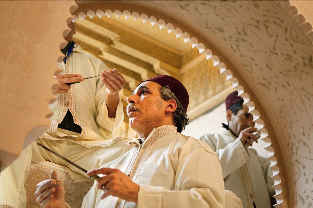 Moroccan craftsmen at work at the Met